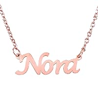 Nora Name Necklace 18ct Rose Gold Plated Personalized Dainty Necklace - Jewelry Gift Women, Girlfriend, Mother, Sister, Friend, Gift Bag & Box