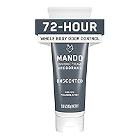 Mando Whole Body Deodorant For Men - Invisible Cream - 72 Hour Odor Control - Aluminum Free, Baking Soda Free, Skin Safe - 3 Ounce Tube (Unscented)