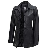 Blingsoul Leather Car Coats for Womens - Black Brown Real Long Leather Jacket Women