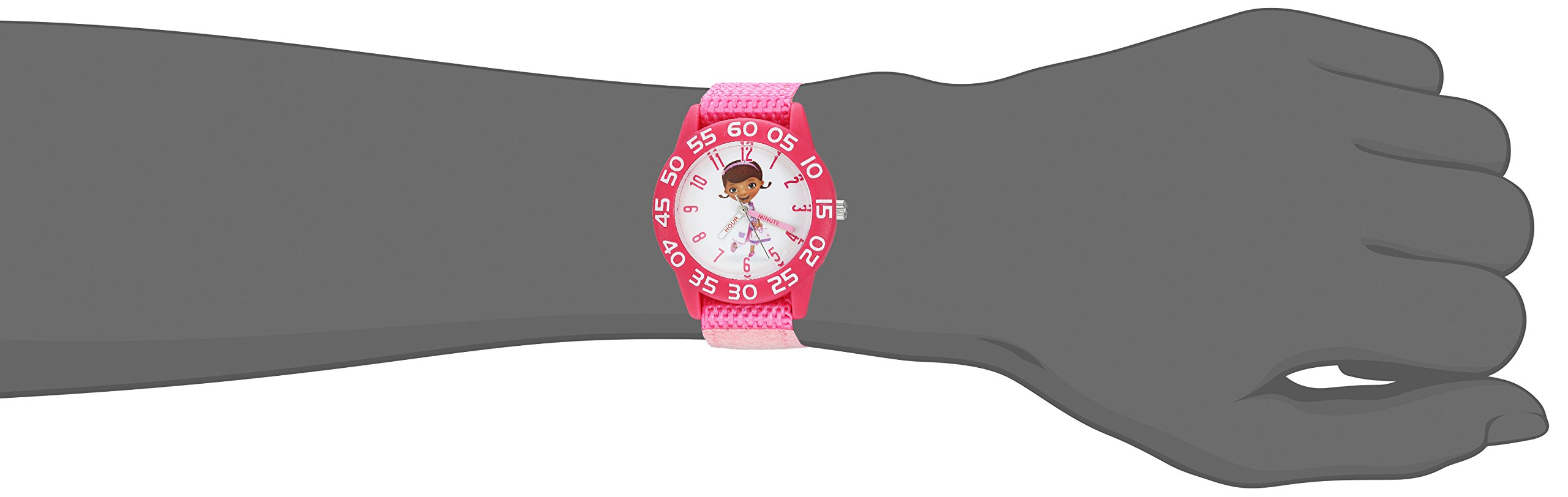 Disney Jr Kids' Plastic Time Teacher Analog Quartz Nylon Strap Watch