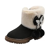 Boot Socks for Girls Kids Fashion Autumn And Winter Girls Snow Boots Thick Bottom Non Slip Warm Embroide Girls Boots