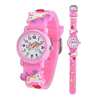 Girls Watches Kids Watches 3D Cartoon Daily Using Waterproof Watches for Girls Gifts for Girls Ages 3-12 Toys for 3 4 5 6 7 Year Old Girls Kids Gifts