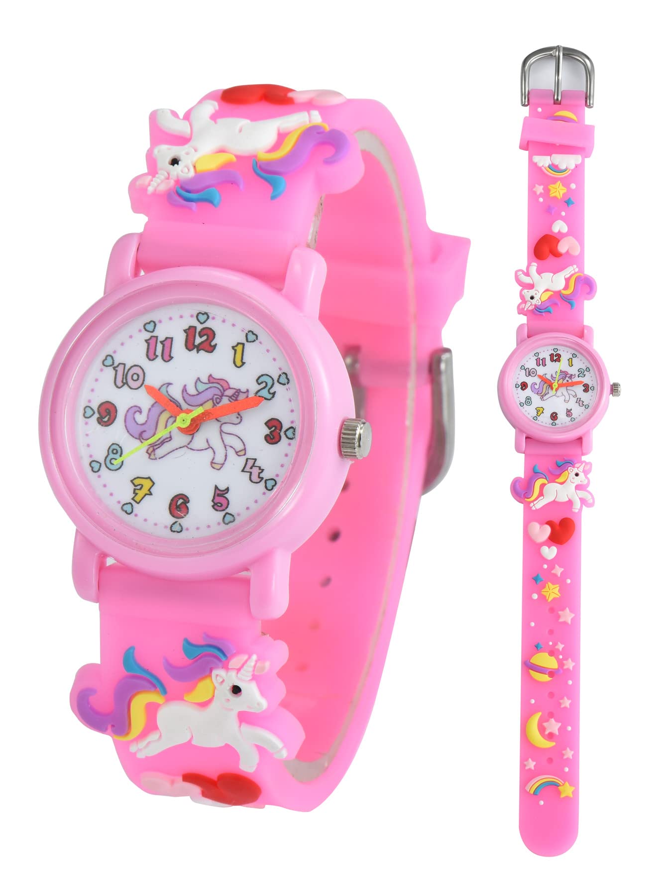 Child's love Girls Watches Kids Watches 3D Cartoon Daily Using Waterproof Watches for Girls Gifts for Girls Ages 3-12 Toys for 3 4 5 6 7 Year Old Girls Kids Gifts