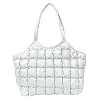 [Peiiwdc] Shoulder Bag, PU Commuter Shoulder Bag Vintage Diamond Quilted Handbag Lightweight Tote Bag for Students & Professionals