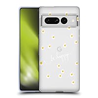 Head Case Designs Officially Licensed Monika Strigel Clear Happy Daisy Soft Gel Case Compatible with Google Pixel 7 Pro