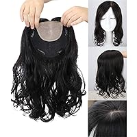 Clip in Real Human Hair Toppers Hair Pieces Natura Wavy, 6.3