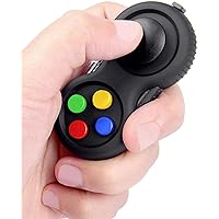 DUDDY-CAM™ Fidget Pad 8 Fun Features, Handheld Fidget Retro Controller Game Pad, Focus Toy, Anxiety Stress Relief Sensory for Children, Adults, ADD, ADHD & Skin Picker + Lanyard (Colorful)
