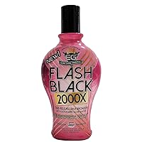 Flash Black 2000X Indoor Tanning Lotion with Time-Release DHA Bronzers, 12 Ounce