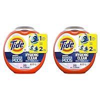 Tide Hygienic Clean Heavy 10x Duty Power PODS Laundry Detergent Pacs, Original, 25 count, For Visible and Invisible Dirt (Pack of 2)