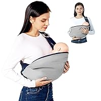 Adjustable Baby Carriers - New Upgraded Ergonomic Baby Strap One Shoulder Labor-Saving Polyester Baby Half Wrapped Sling for 0-36 Months Infant & Toddler - Carrying Over 45 Lbs