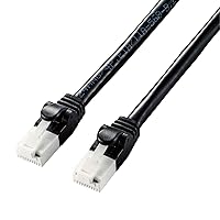 Elecom LD-GPAT/BK100 LAN Cable CAT6A Nail Breaking Prevention 32.8 ft (10 m) Black