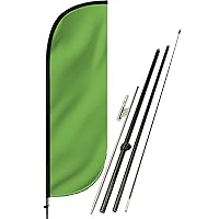 LookOurWay Solid Color Feather Flag Complete Set with Poles and Ground Spike, 5-Feet
