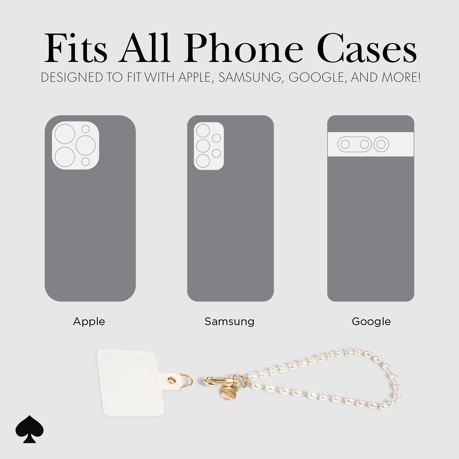 Kate Spade New York Phone Charm - Detachable Cell Phone Lanyard - Sea Pearl