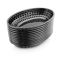 New Star Foodservice 44140 Fast Food Baskets, 9 1/4-Inch x 6-Inch Oval, Set of 12, Black