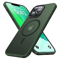 Strong Magnetic for iPhone 13 Pro Max Case [Compatible with Magsafe][Military Grade Drop Protection] Protective Shockproof Translucent Slim Phone Case for iPhone 13 Pro Max, Army Green
