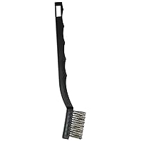 Winco Mini-Scratch Utility Brush,7-Inch, Stainless Steel Wire, Medium, Black
