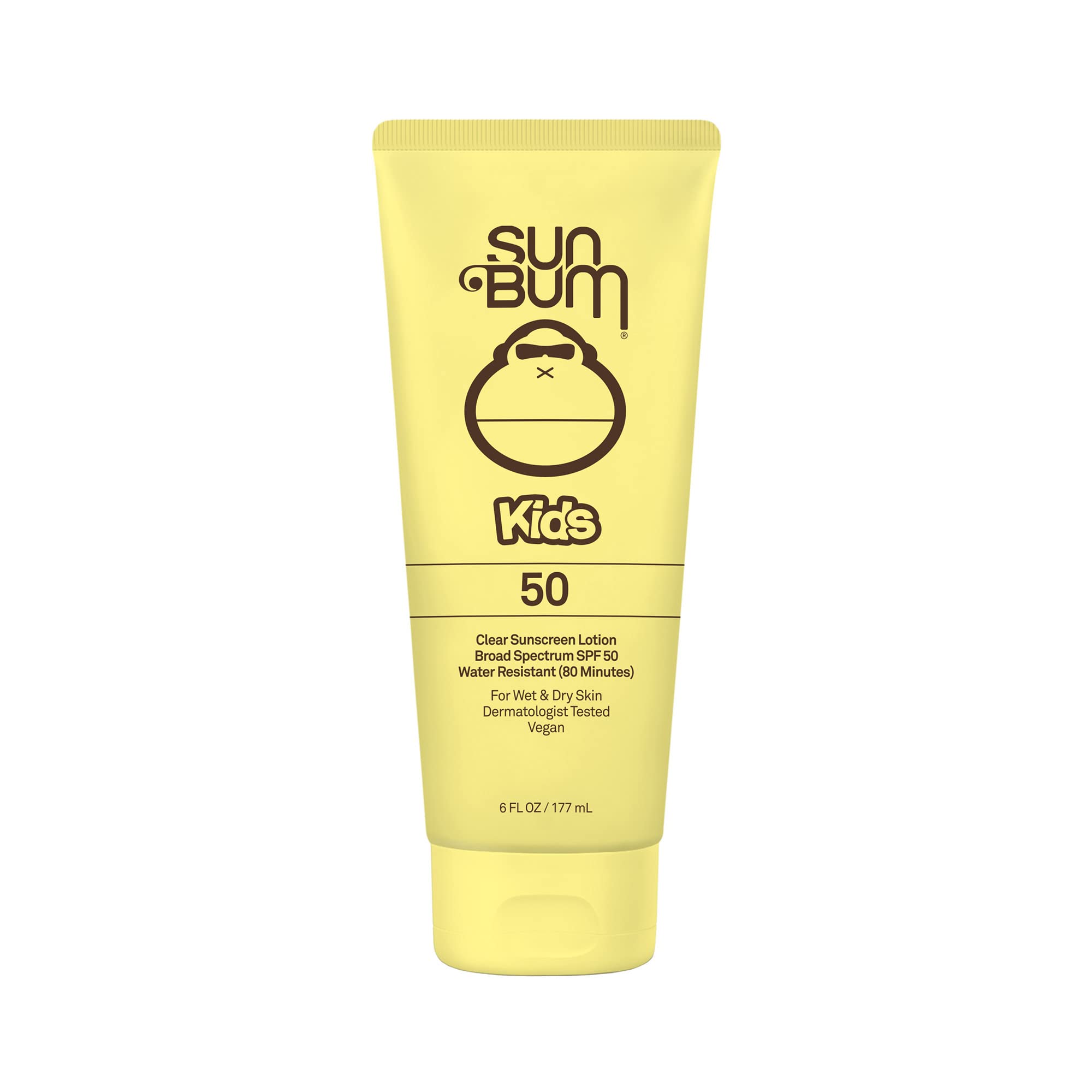 Sun Bum Kids SPF 50 Clear Sunscreen Lotion | Wet or Dry Application | Hawaii 104 Reef Act Compliant (Octinoxate & Oxybenzone Free) Broad Spectrum UVA/UVB Sunscreen | 6 oz