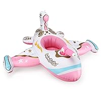 Swimbobo Toddler Pool Float Inflatable Car Baby Swim Float with Adjustable Sun Canopy and Safety Seat Pool Toys for Kids 3+ Years Old