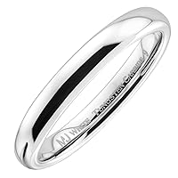 Custom Engraved Custom Classic Mirror Polished White Tungsten Carbide 3mm to 10mm COMFORT FIT Wedding Band Ring…