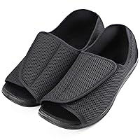 Men's Diabetic Shoes Swollen Feet Slippers Adjustable Strap Comfortable Orthopedic Wide Footwear Open Toe Sandals Easy On Off for Diabetic & Edema Elderly