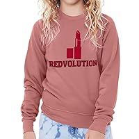 Print Design Kids' Raglan Sweatshirt - Red Lipstick Sponge Fleece Sweatshirt - Bright Sweatshirt