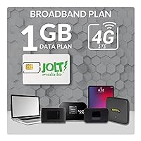 Jolt Mobile Data Only Service - SIM for Hotspots, WiFi Dongles, MiFi, USB Sticks, Mobile Routers, and More - Broadband and IoT Devices Nationwide AT&T 4G LTE - Triple Cut SIM (1 GB Data Plan)
