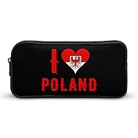 I Love Poland Pencil Case Durable Pencil Bag Large Capacity Storage Pen Pouch