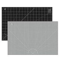 Headley Tools Thickened 24 x 36 Inch Self Healing Sewing Cutting Mat, A1 Rotary Cutting Sewing Mat for Crafts, Double Sided 5-Ply Table Cutting Board for Fabric Quilting Leather Hobby, Grey/Black