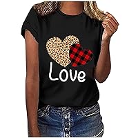 Wirziis Womens T-Shirts Tops, Valentine's Day Couples Shirts Short Sleeve Casual Crewneck Fashion Graphic Print Tee