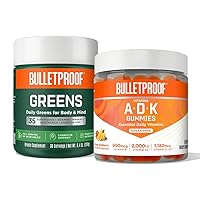 Bulletproof Greens, 8.4 Ounces and Vitamins A+D+K Gummies, 60 Count