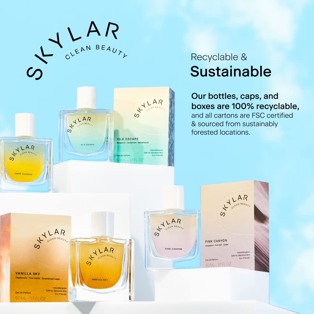 Skylar Fall Cashmere Eau de Perfume - Hypoallergenic & Clean Perfume for Women & Men, Vegan & Safe for Sensitive Skin - Spicy Gourmand Perfume with Notes of Cinnamon, Almond, & Ginger - (50mL /1.7 Fl oz)