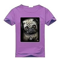 Betty Cool Male Purple Pug Life Design Tee Shirt For Juniors XXX-Large