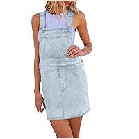 Womens Denim Sleeveless Round Neck Shift Bodycon Knee Length Going Out Cowgirl E-Girls Western Summer Casual Dresses