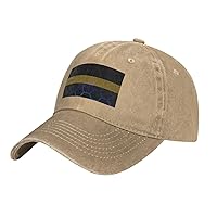 Honeycomb Style Thin Gold Line Flag Baseball Cap for Men Women Hat Vintage Cowboy Hats Adjustable Trucker Caps