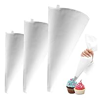 Icing Bags 3 Different Sizes Reusable Piping Bag Cotton Cloth Pastry Bags Tear-Resistant Icing Piping Bag for Cookies Cupcakes Cake Decoration Cookware