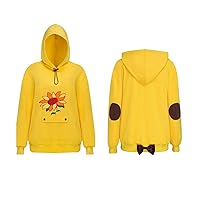Wonder Egg Priority Ohto Ai Cosplay Hoodies Anime Pullover Drawstring Hooded Sweatshirts Yellow Cute Sunflowers Tops