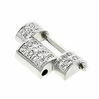 Ewatchparts 16MM 18KW DAY-DATE PRESIDENT WATCH BAND LINK COMPATIBLE WITH ROLEX 36MM WITH ALL DIAMONDS