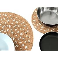 Large Cork Circular Placemats Set Of 4 Handmade Natural Eco Friendly With A Diameter Of 14 inches. Heat Resistant Placemats Can be Used as Hot Pads or Cork Trivets. Non Slip Placemats. FREE SHIPPING!