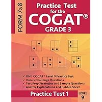 Practice Test for the CogAT Grade 3 Level 9 Form 7 and 8: Practice Test 1: 3rd Grade Test Prep for the Cognitive Abilities Test