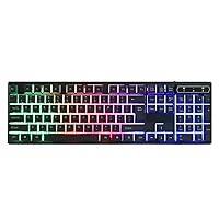 Lazmin112 Wired Keyboard, 104 Keys, Colorful Light, Gaming Keyboard, Hanging Keycap, Scratch-Resistant, Mechanical Keyboard for PC Desktop