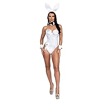 Playboy Women's Sexy White and Silver Rhinestone Bunny Costume | Playboy Costumes