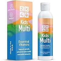 2X4 Kids Multi - Liposomal Multivitamin for Kids - Liquid Children’s Vitamins A B6 C D3 E with Zinc and Calcium - Non-GMO Daily Multivitamins Supplement and Immune System Booster - 6 fl oz