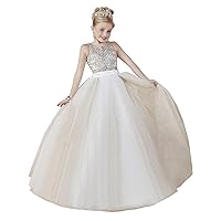 Girls' Tulle Crystals Birthday Party Ball Gowns Kids Pageant Dresses