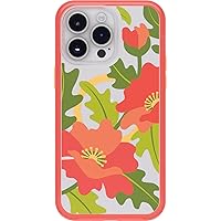 OtterBox iPhone 14 Pro Max Symmetry Series Clear Case - Quilted Poppies (Red), Snaps to MagSafe, Ultra-Sleek, Raised Edges Protect Camera & Screen