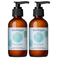Cream Cleanser - Hydrating Facial Cleanser with Jojoba Oil, Green Tea, Orchid Extract, and Hyaluronic Acid, Gentle Face Cleanser for Women/Men with Dry, Sensitive Skin, 4 Fl Oz (Pack of 2)