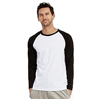Men's Full Length Sleeve Raglan Cotton Baseball Tee Shirt