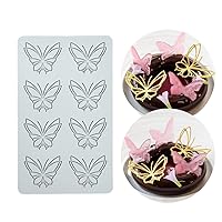 TUKE 3D Hollow Lace Fondant Molds Fruits Leaf Shape Lace Mat Party Cake Decoration Tool Cupcake Mat Silicone Molds for Polymer Clay Chocolate Baking Gummy Mould (Butterfly_7.48x4.6x0.16inch_L)