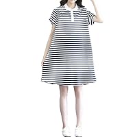 Loose Fitted Striped Soft Jersey Dress plus1x-10x(SZ16-52)