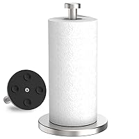 SMARTAKE Paper Towel Holder, Stainless Steel Standing Paper Towel Organizer Roll Dispenser for Kitchen Countertop Home Dining Table, Black