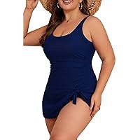 Eomenie Plus Size Swimdress for Women One Piece Swimsuit Tummy Control Swim Dresses Skirt Bathing Suit